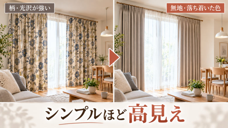 安いカーテンはシンプルな色柄を選ぶと高見えしやすい