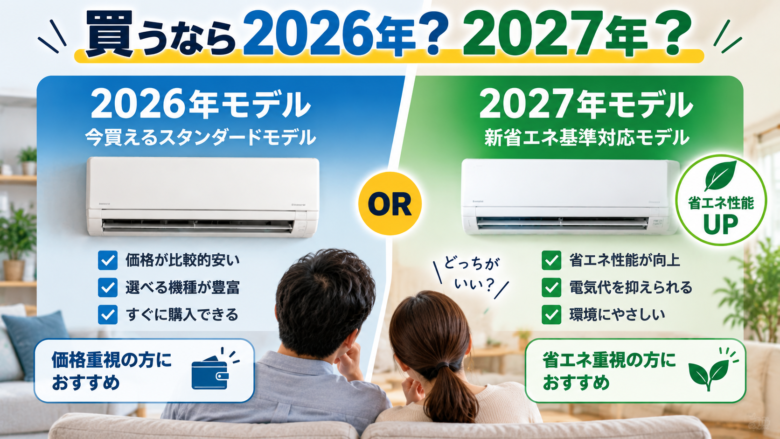 2026年モデルと2027年モデルのエアコン比較