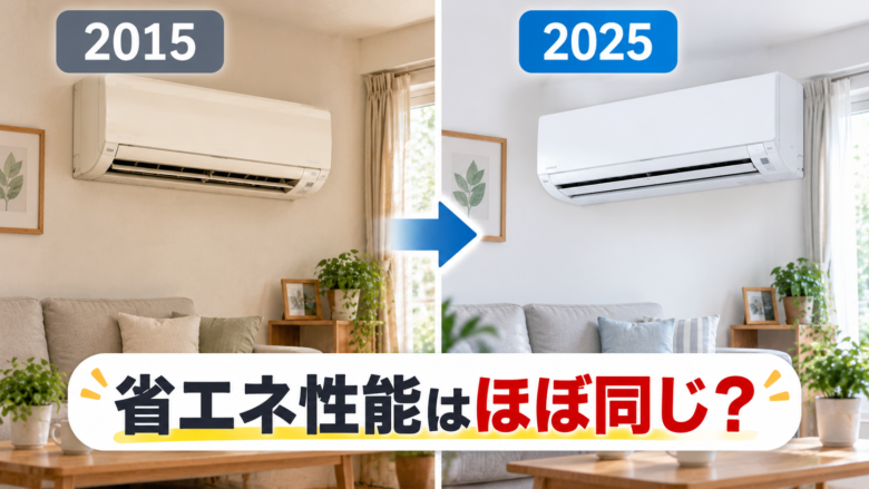 2015年と2025年のエアコン省エネ性能比較