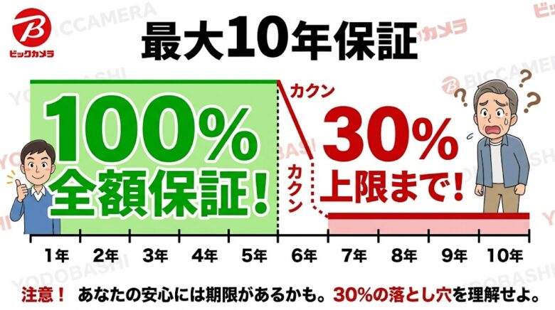 ビックのエアコン保証10年！6年目から「30%上限」の罠を暴露｜失敗 