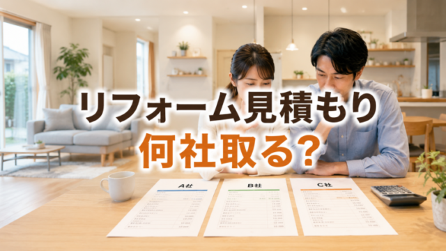 リフォームの見積もりを3社で比較する夫婦｜見積もりは何社取る？